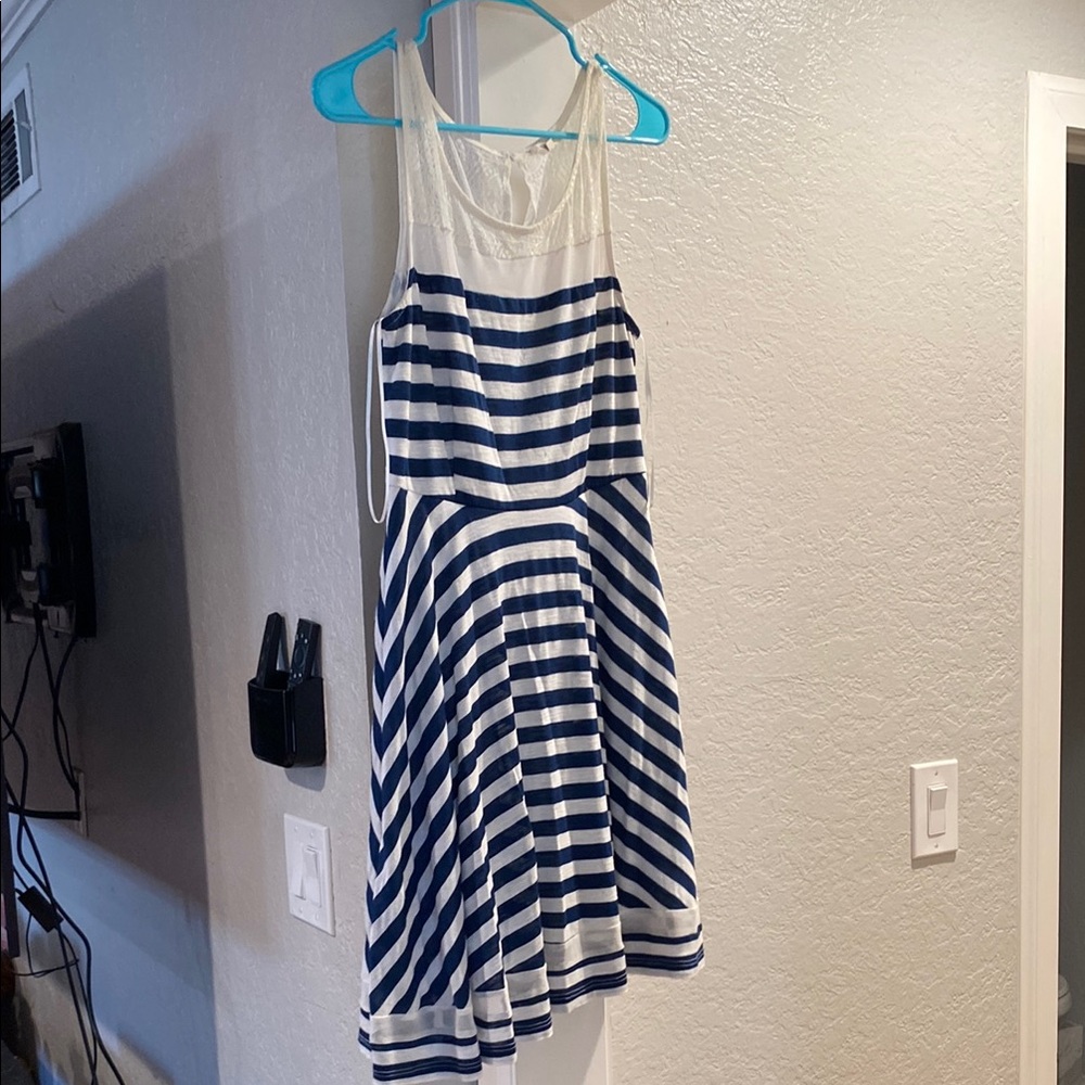 Mystree Blue and White Sleeveless Sundress